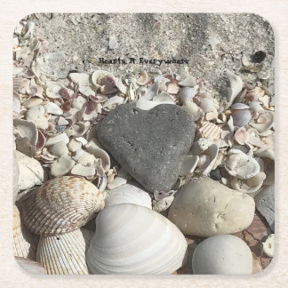 Carré Coeur rocheux gris Dessous de verre