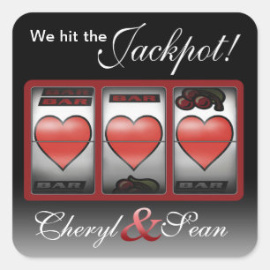 Carré Coeurs Jackpot Nous le faisons dans Vegas Sticker