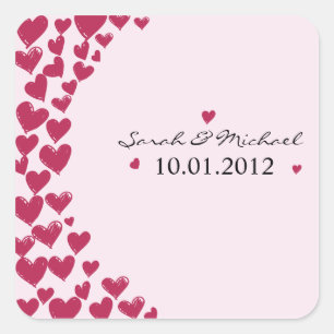 Carré Coeurs - Sticker Mariage-3