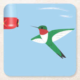 Carré Colibri en Dessous de verre de vol