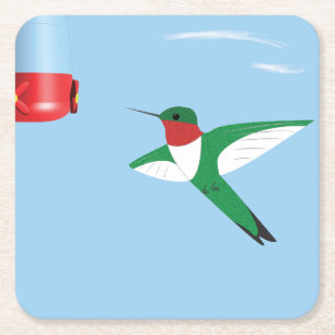 Carré Colibri en Dessous de verre de vol