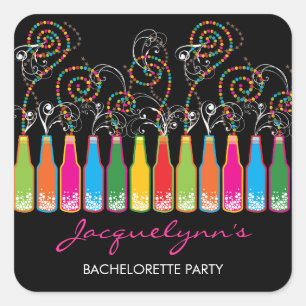 Carré Colorful Bubbly Celebration Party Sticker
