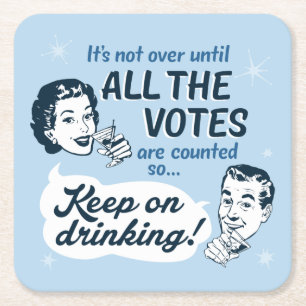 Carré Compter tous les votes   Dessous de verre papier  