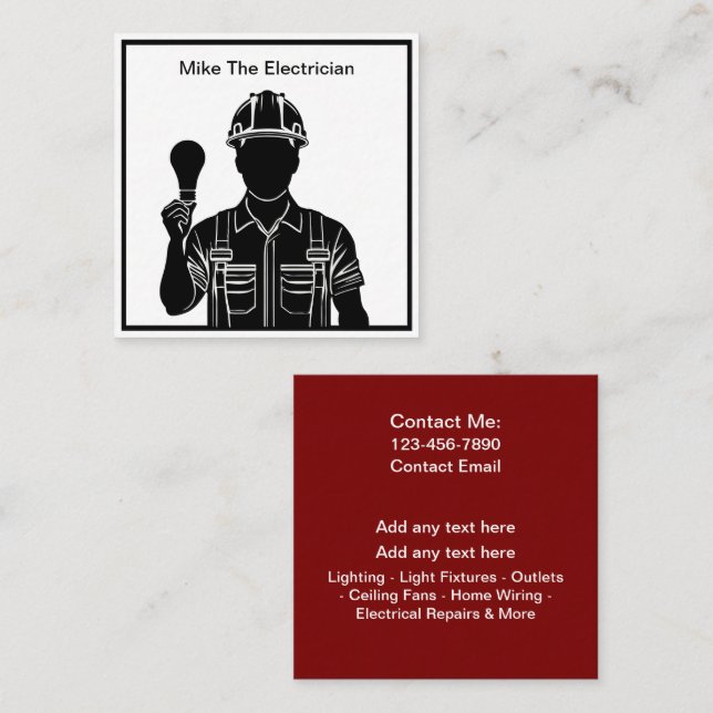 Carré Conception Carte de visite simple et moderne (Devant / Derrière)