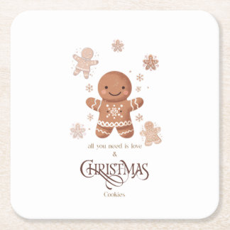 Carré cookies de noël Dessous de verre papier