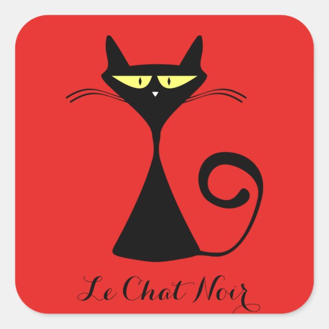 Carré Couleur personnalisée Le Conversation Noir Sticker (Devant)