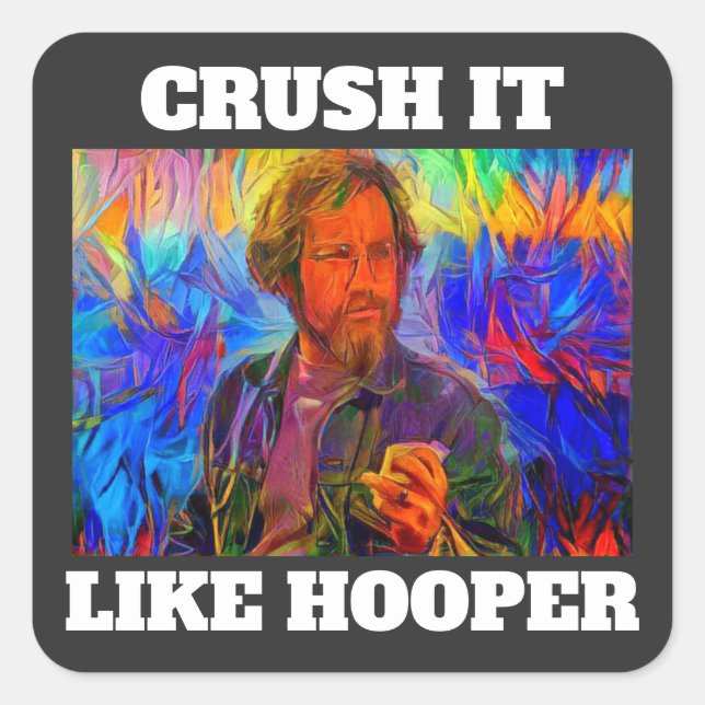Carré Crush It Like Hooper Cup Matt Hooper Jaws Sticker (Devant)