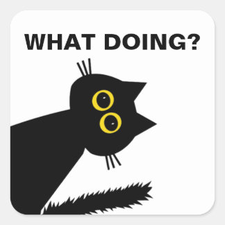Carré Curieux sticker Black Cat