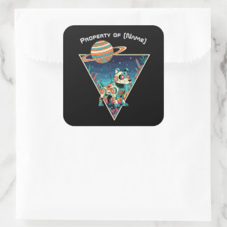 Carré Custom Name Robot Dog - Space Cadet Sticker