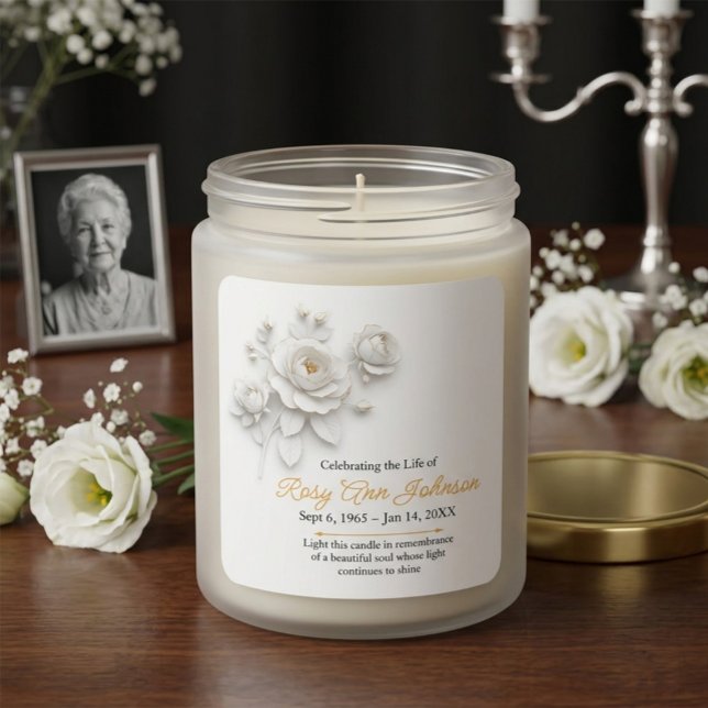 Carré Custom Rose Remembrance Candle Sticker (Créateur téléchargé)