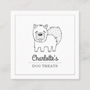 Carré Cute Carte de visite de boulangerie de chien