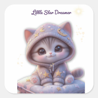 Carré Cute Cosmic Cat Sticker