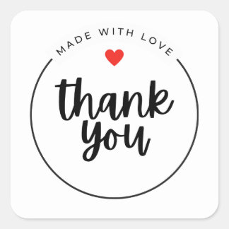 Carré Cute Thank You Sticker | Small Business Packaging
