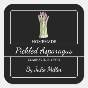 Carré d'Asperges cuites maison Étiquette noir