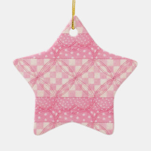 CARRÉ DE COEUR ROSE - Ornement en céramique étoile