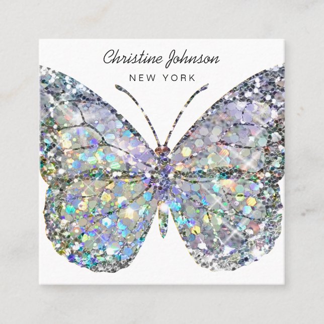 carré de conception papillon carte de visite (Devant)