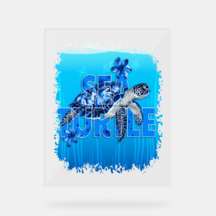 Carré de la mer bleue de tortue