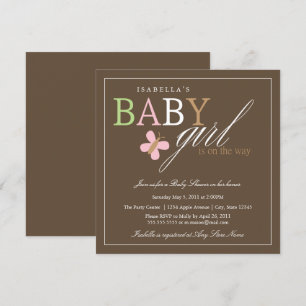 Carré de la petite fille  Invitation Baby shower
