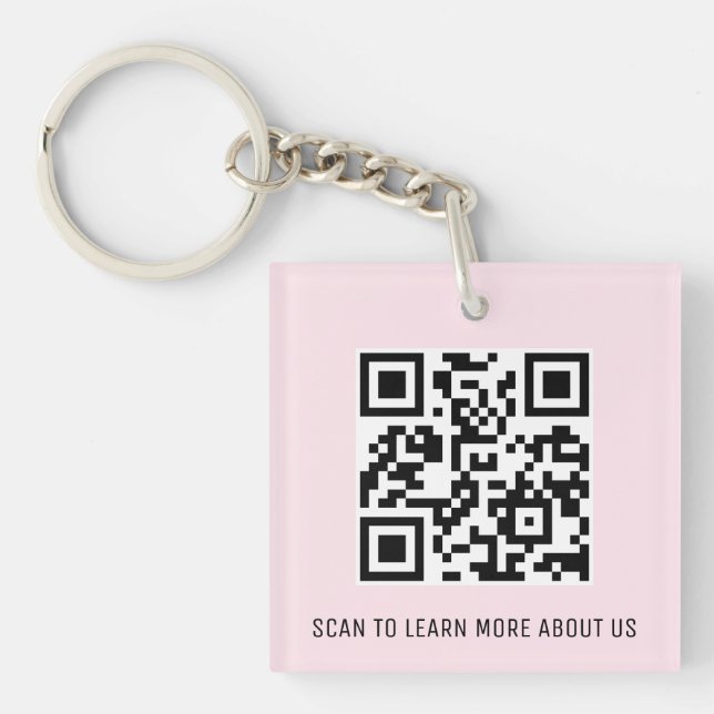Carré de logo personnalisé Porte - clé de code QR  (Devant)