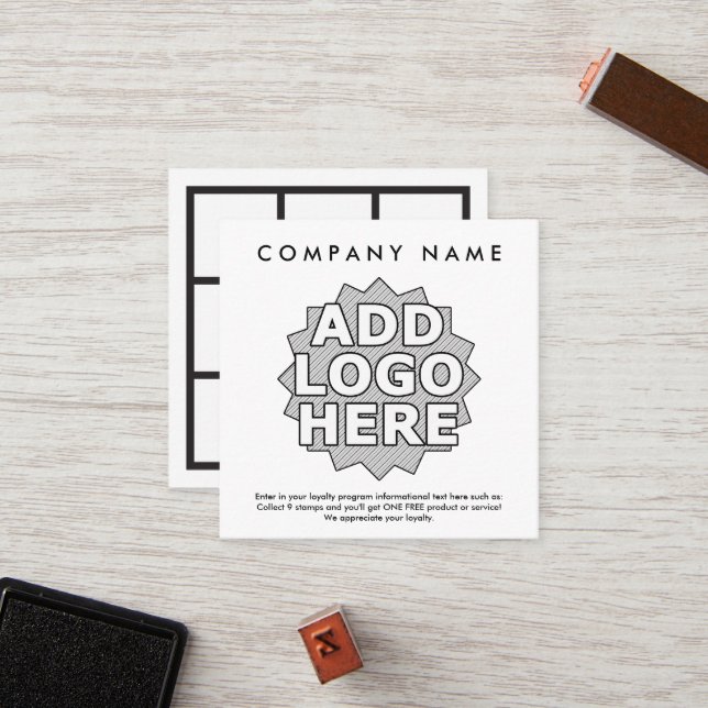 carré de récompenses de fidélité de logo (Devant/Arrière en situation)