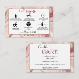 Carré de soins aux bougies rose esthétique Carte d