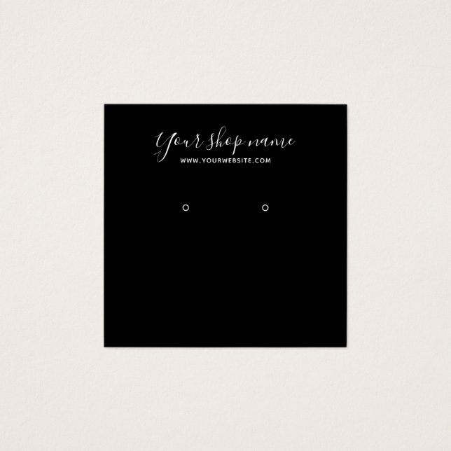 Carré d'écran d'oreille simple noir moderne (Devant)