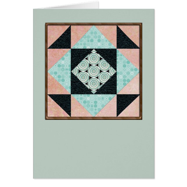 Carré d'édredon de sablier en turquoise et pêche (Devant)