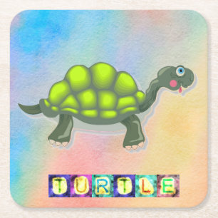 Carré Dessous de verre à boire à la tortue