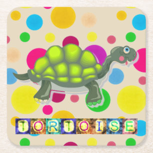 Carré Dessous de verre à boire à la tortue