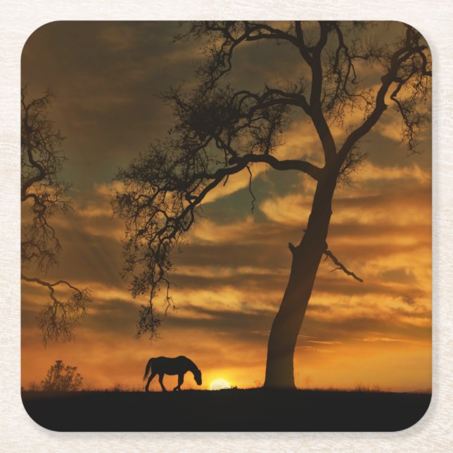 Carré Dessous de verre à cheval (Devant)