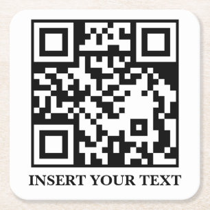 Carré Dessous de verre à texte personnalisé QR minimalis