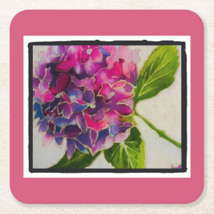 Carré Dessous de verre assez roses d'hortensia