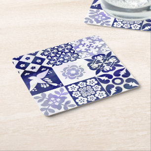 Carré Dessous de verre avec le motif d'Azulejos