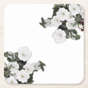 Carré Dessous de verre blancs Petunia