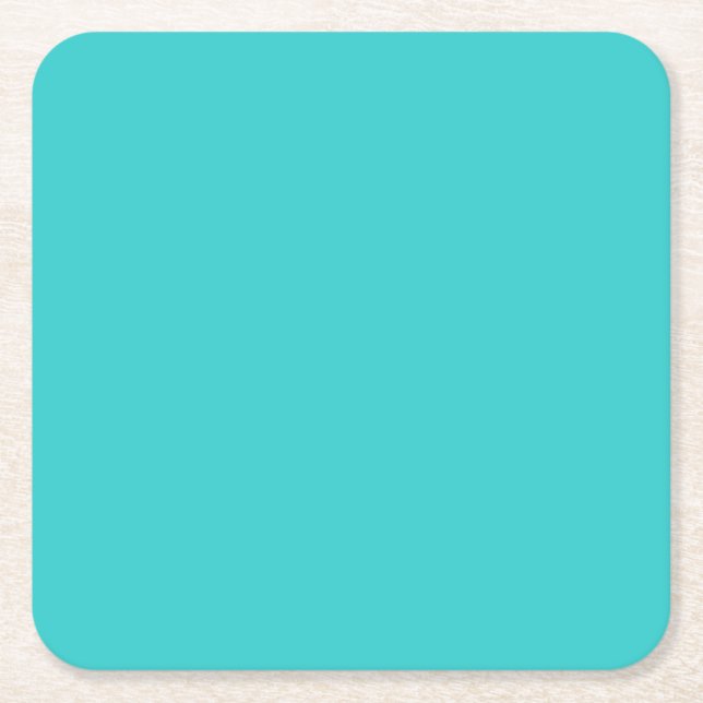 Carré dessous de verre bleu turquoise (Devant)