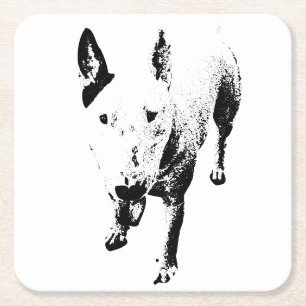 Carré Dessous de verre Bull Terrier – Du cran à chaque g
