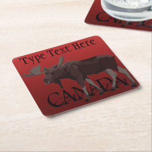 Carré Dessous de verre Canada Moose Art Canada Boire des