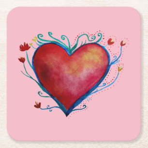 Carré Dessous de verre Carrés personnalisés Valentine He