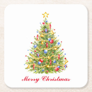 Carré Dessous de verre classiques de Joyeux Noël d'arbr