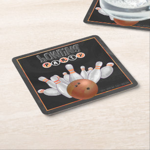 Carré Dessous de verre cool Orange Bowling