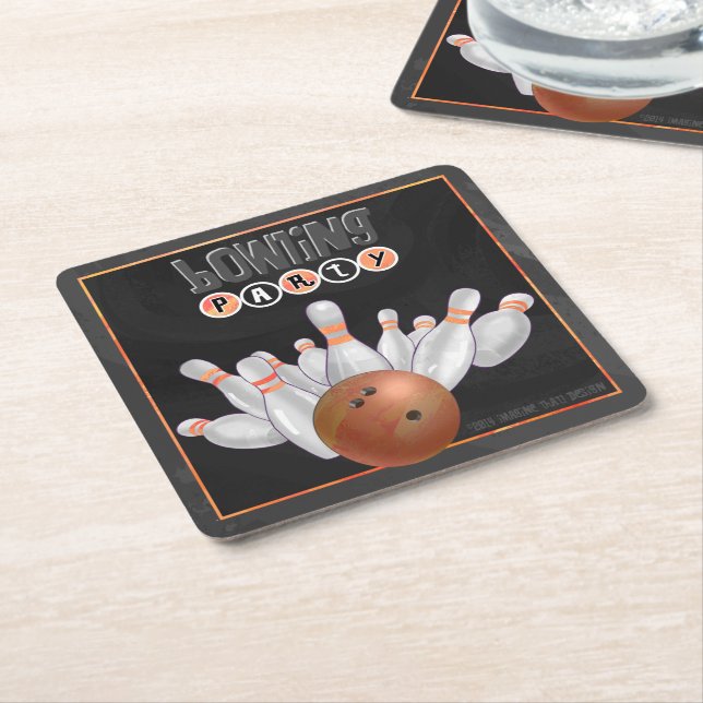 Carré Dessous de verre cool Orange Bowling (Incliné)