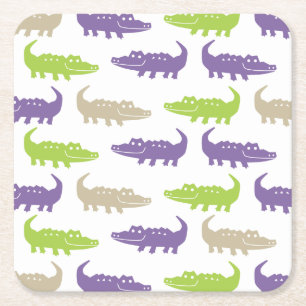 Carré dessous de verre d'alligator