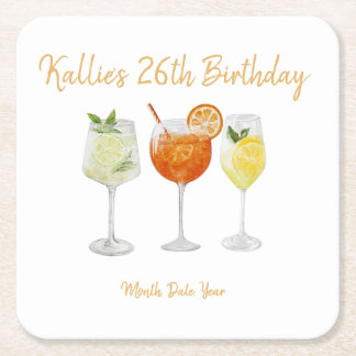 Carré Dessous de verre d'anniversaire - Spritz