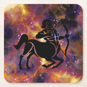 Carré dessous de verre d'archer sagittaire