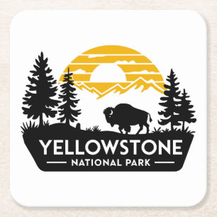 Carré Dessous de verre de bison du parc national Yellows
