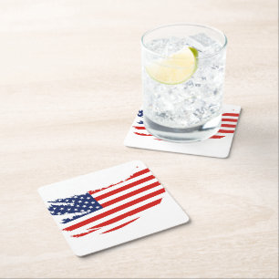 Carré Dessous de verre de boisson papier patriotique