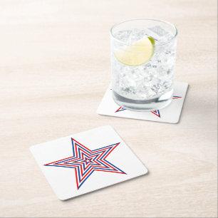 Carré Dessous de verre de boisson Star Papier Patriotiqu