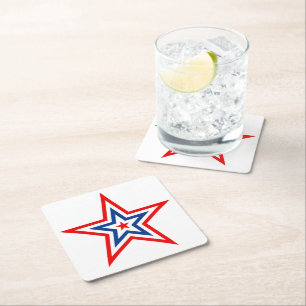Carré Dessous de verre de boisson Star Papier Patriotiqu