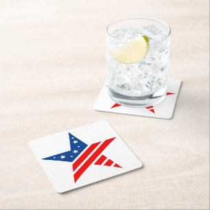 Carré Dessous de verre de boisson Star Papier Patriotiqu