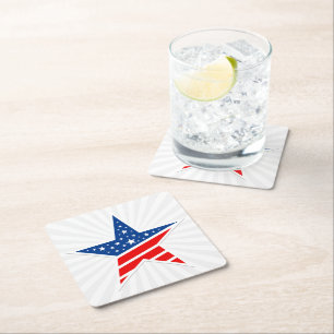Carré Dessous de verre de boisson Star Papier Patriotiqu